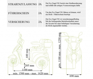 Elektromobil Eco Engel 501, 25 km/h, 1000 Watt Braun