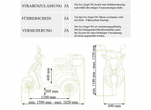 Elektromobil Eco Engel 501 Rot, 1000 Watt, 25 km/h