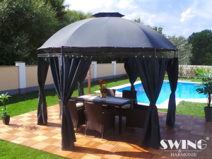 LED Pavillon � 350cm Lavo Garten Pavillion Rund Solar Pavilion