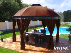 LED Pavillon � 350cm Lavo Garten Pavillion Rund Solar Pavilion