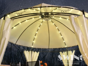 LED Pavillon � 350cm Lavo Garten Pavillion Rund Solar Pavilion