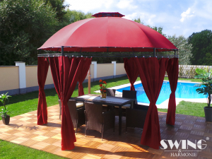 LED Pavillon � 350cm Lavo Garten Pavillion Rund Solar Pavilion