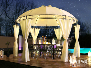 LED Pavillon � 350cm Lavo Garten Pavillion Rund Solar Pavilion