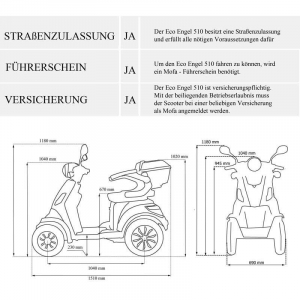ECO ENGEL 510 Rot, 25 km/h mit Dach, 4 R�der