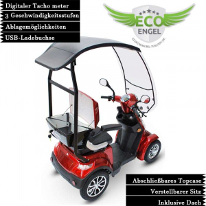 ECO ENGEL 510 Rot, 25 km/h mit Dach, 4 R�der