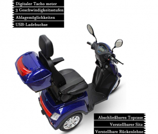 Eco Engel 504 Blau, 30 Ah Lithium Akku, 25 km/h
