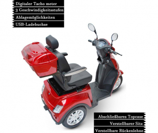 ECO ENGEL 504 Rot, 30 Ah Lithium Akku, 25 km/h