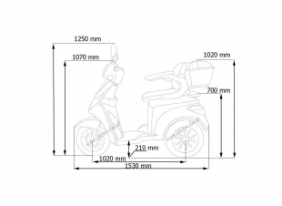 ECO ENGEL 501 Wei� mit 30 Ah Li-Io Akku, Senioren Roller, 25 km/h