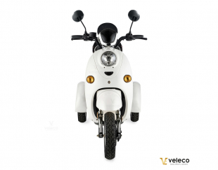 Veleco ZT63 Seniorenmobil, Retro-Vespa-Elektroroller 12 km/h, Wei�
