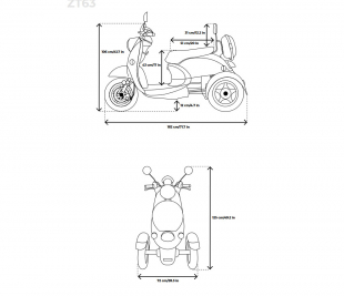 Veleco ZT63 Seniorenmobil, Retro-Vespa-Elektroroller 12 km/h, Wei�
