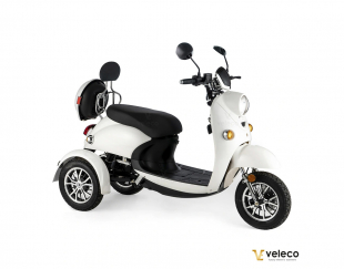Veleco ZT63 Seniorenmobil, Retro-Vespa-Elektroroller 12 km/h, Wei�