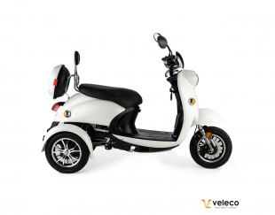 Veleco ZT63 Seniorenmobil, Retro-Vespa-Elektroroller 12 km/h, Wei�