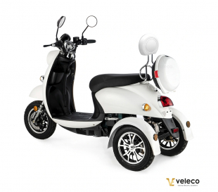 Veleco ZT63 Seniorenmobil, Retro-Vespa-Elektroroller 12 km/h, Wei�