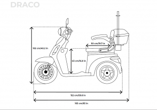 Veleco Draco E-Roller, 3 R�dern 800W, 12 km/h, Schwarz