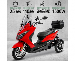 Elektroroller Maximus, 3-Rad, MX3-25 - 25 km/h, 2 x Lithium Akku