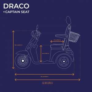 VELECO DRACO mit Kapit�nssitz herausnehmbarer Lithium-Ionen-Akku