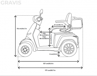 Veleco GRAVIS Elektromobil 12 km/h, 1000W Rot, Lithium Akku