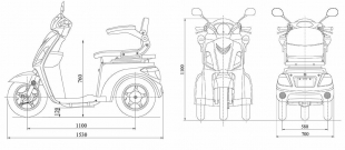 Seniorenmobil VITA CARE 1000 Li, 25 km/h, 30Ah Lithium-Akku