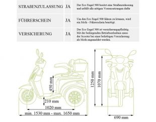 ECO Engel 500 Blau, 1000 Watt, 25 km/h