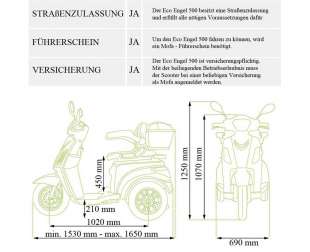 Seniorenmobil ECO Engel 500 Silber, 1000 Watt, 15 km/h