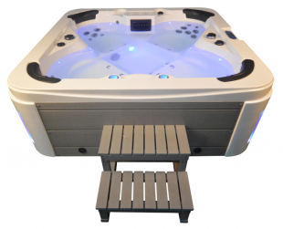 Whirlpool Outdoor Au�enwhirlpool Hot Tub Spa Pool HE- 4 wei�-hellgrau