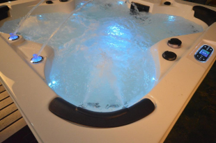 Whirlpool Outdoor Au�enwhirlpool Hot Tub Spa Pool HE- 4 wei�-hellgrau
