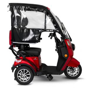 Deisla DS3-15 Dreirad mit Dach und Wetterschutz, Lithium-Akku, Rot, 15 km/h