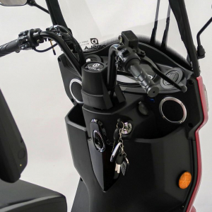 Deisla DS3-15 Dreirad mit Dach und Wetterschutz, Lithium-Akku, Rot, 15 km/h