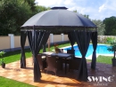 LED Pavillon � 350cm Lavo Garten Pavillion Rund Solar Pavilion