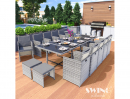 Poly Rattan Sitzgruppe Esstisch Gartenm�bel Sitzgarnitur Tisch + St�hle 15-Teilig