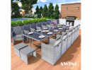 Poly Rattan Sitzgruppe Esstisch Gartenm�bel 17-Teilig Garten-Garnitur